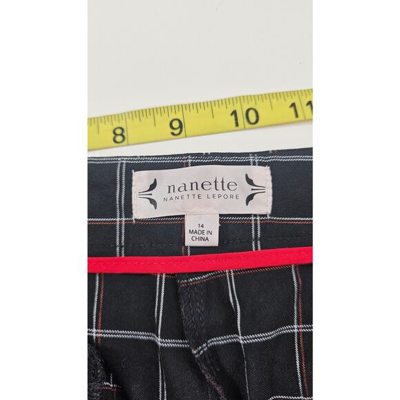 Nanette Lepore very black plaid statement trousers pants EUC s14 career casual - Picture 4 of 9
